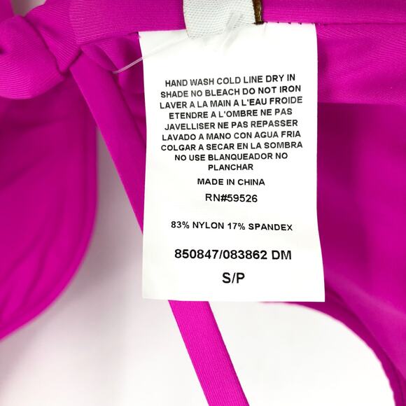 BECCA Women's Color Code V-Wire One Piece Swimsuit Small Vivid Pink Stretch NWT - Picture 11 of 12